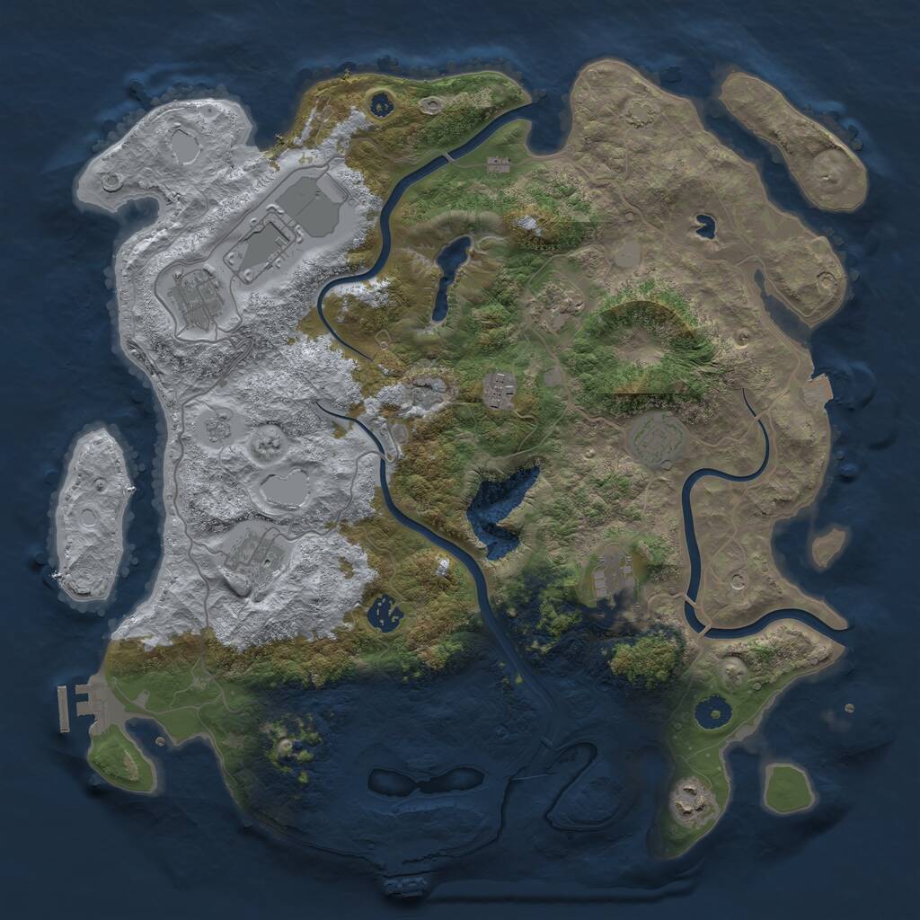 Rust Map: Procedural Map, Size: 4000, Seed: 1532239605, 15 Monuments