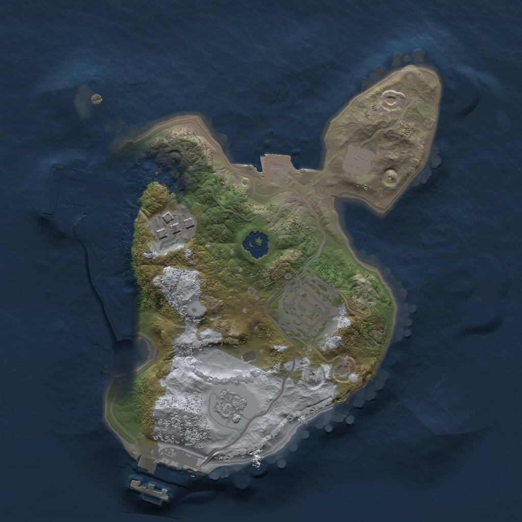 Rust Map: Procedural Map, Size: 2000, Seed: 590959591, 6 Monuments