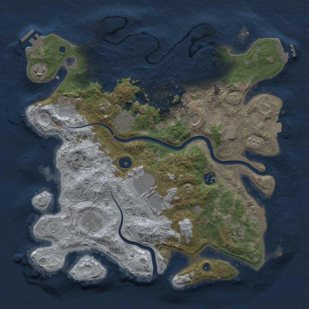 Rust Map: Procedural Map, Size: 3750, Seed: 1168852193, 15 Monuments