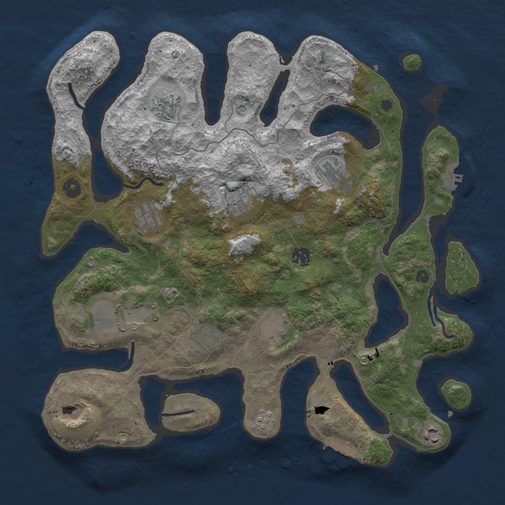 Rust Map: Procedural Map, Size: 4000, Seed: 1475643646, 16 Monuments