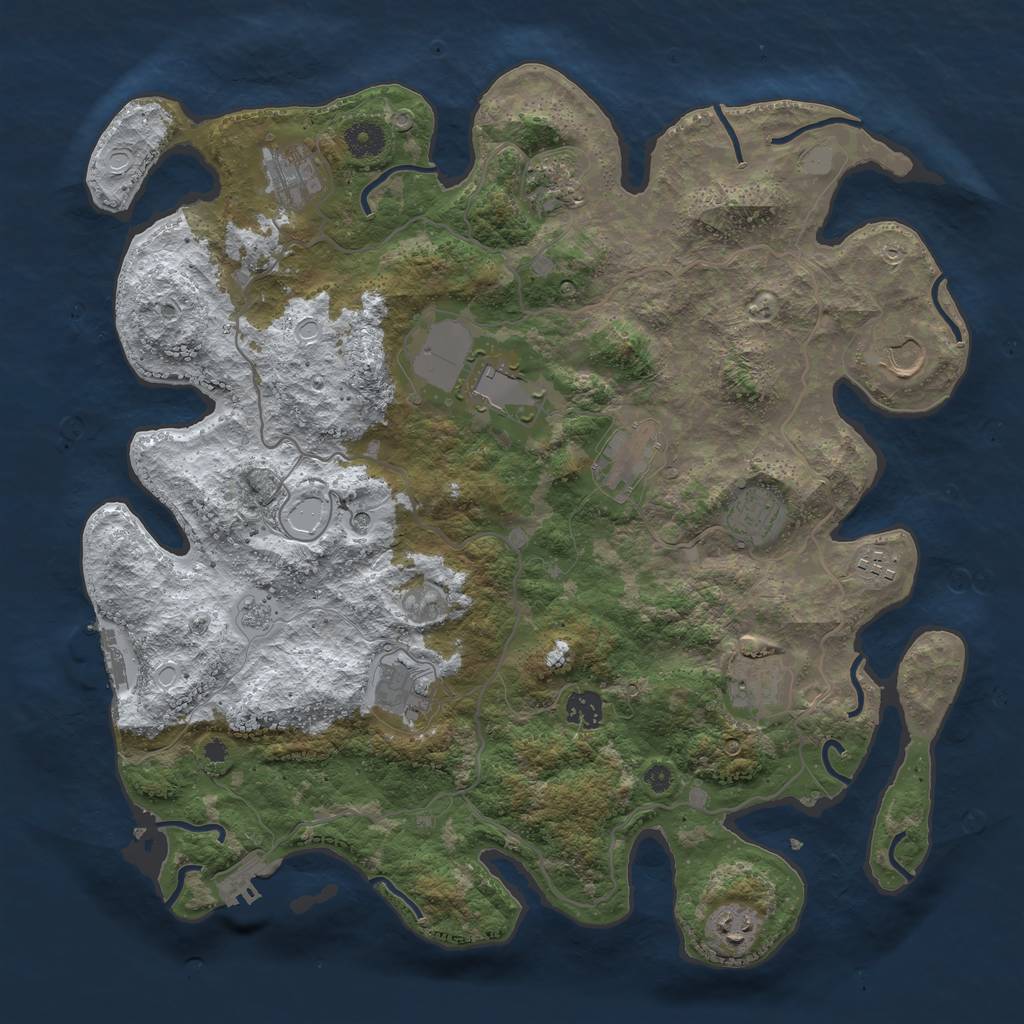 Rust Map: Procedural Map, Size: 4000, Seed: 1117554711, 20 Monuments