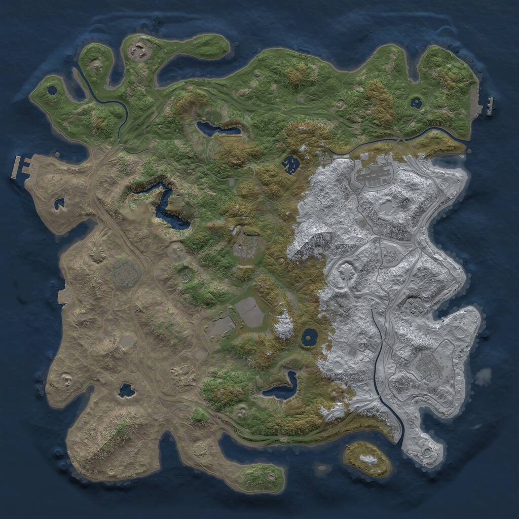 Rust Map: Procedural Map, Size: 4500, Seed: 398895, 15 Monuments