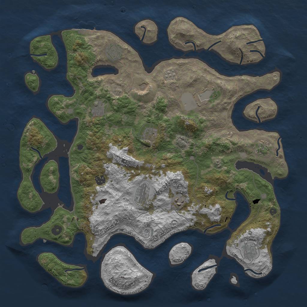 Rust Map: Procedural Map, Size: 4500, Seed: 16650438, 15 Monuments