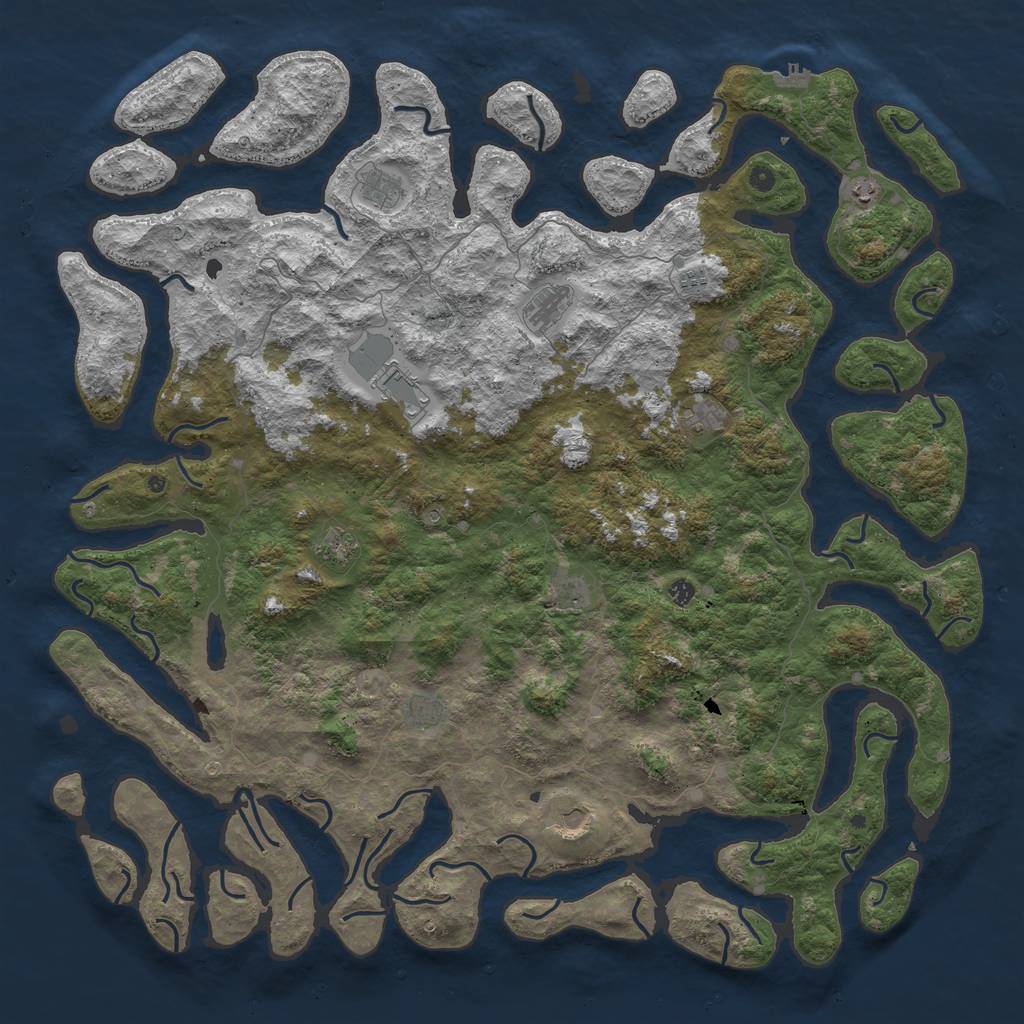 Rust Map: Procedural Map, Size: 6000, Seed: 793191, 15 Monuments