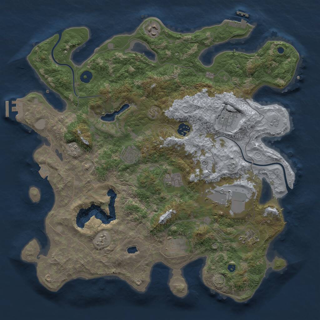 Rust Map: Procedural Map, Size: 4000, Seed: 432798633, 15 Monuments