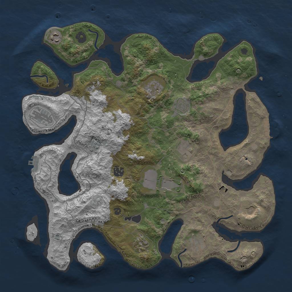 Rust Map: Procedural Map, Size: 4000, Seed: 144101182, 16 Monuments