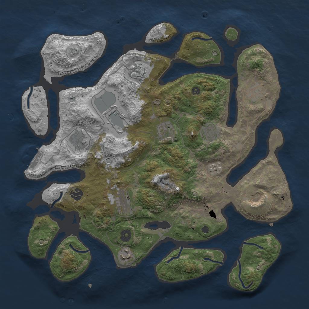 Rust Map: Procedural Map, Size: 3800, Seed: 8, 15 Monuments