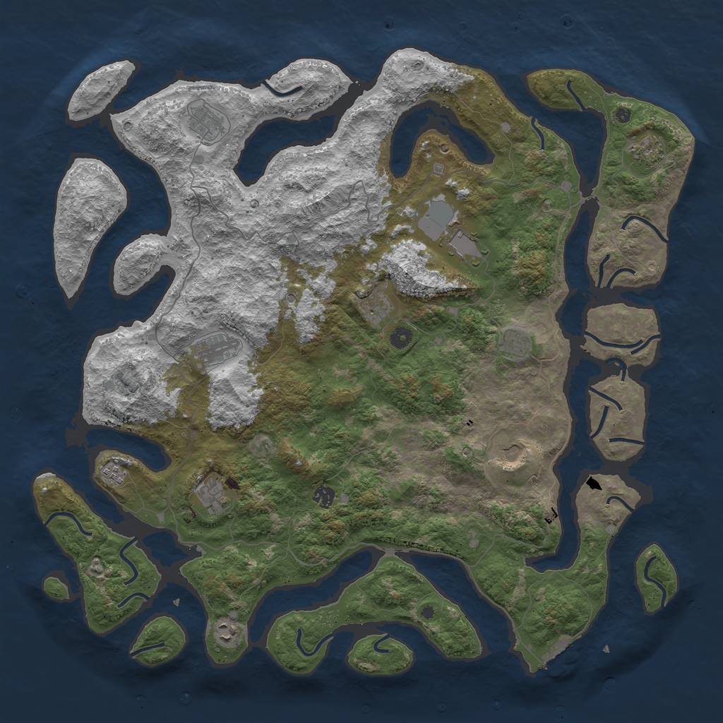 Rust Map: Procedural Map, Size: 5000, Seed: 42069666, 15 Monuments