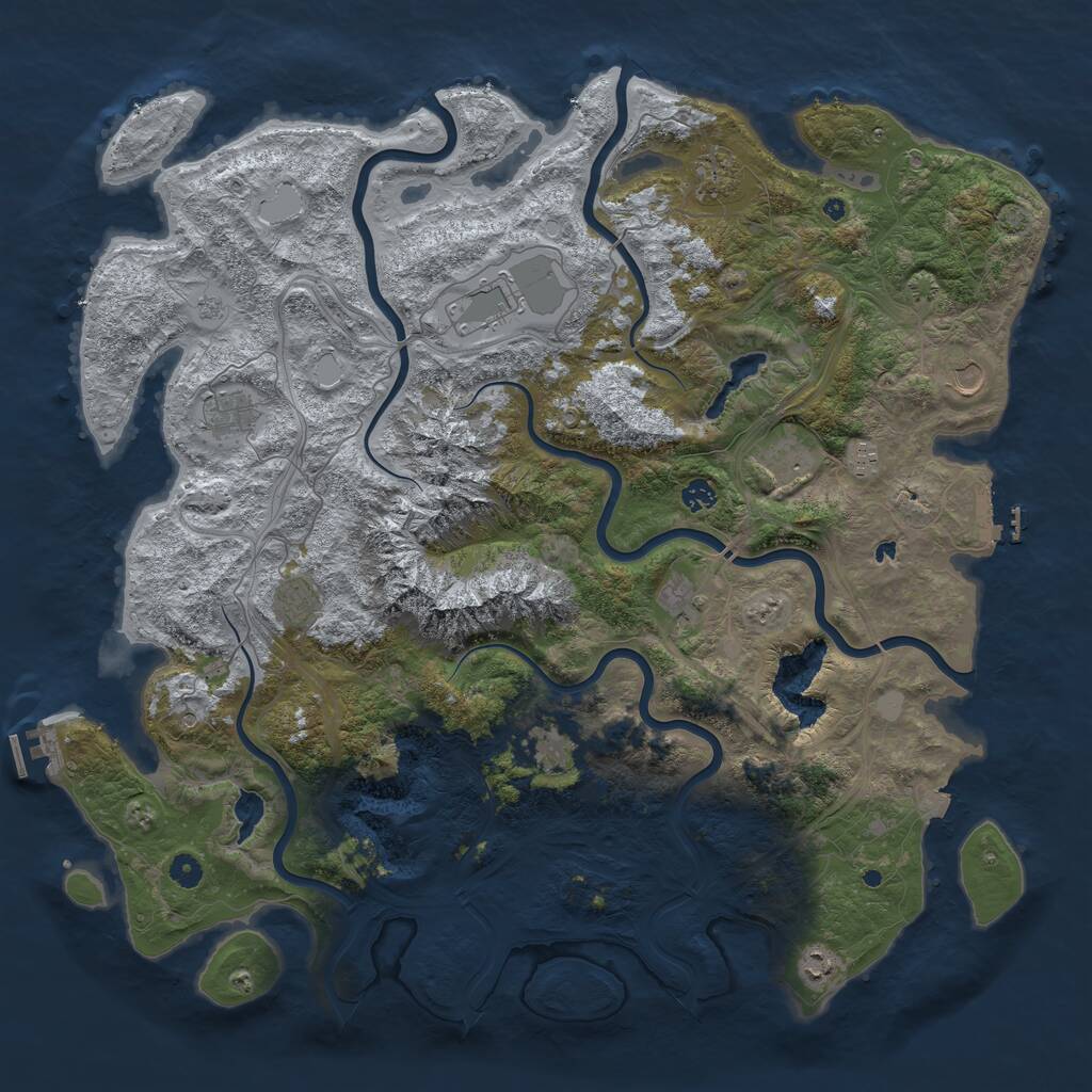 Rust Map: Procedural Map, Size: 5000, Seed: 42069666, 17 Monuments