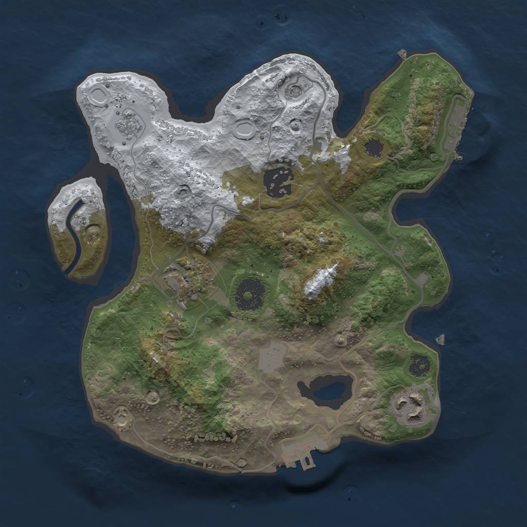 Rust Map: Procedural Map, Size: 2500, Seed: 323203914, 12 Monuments