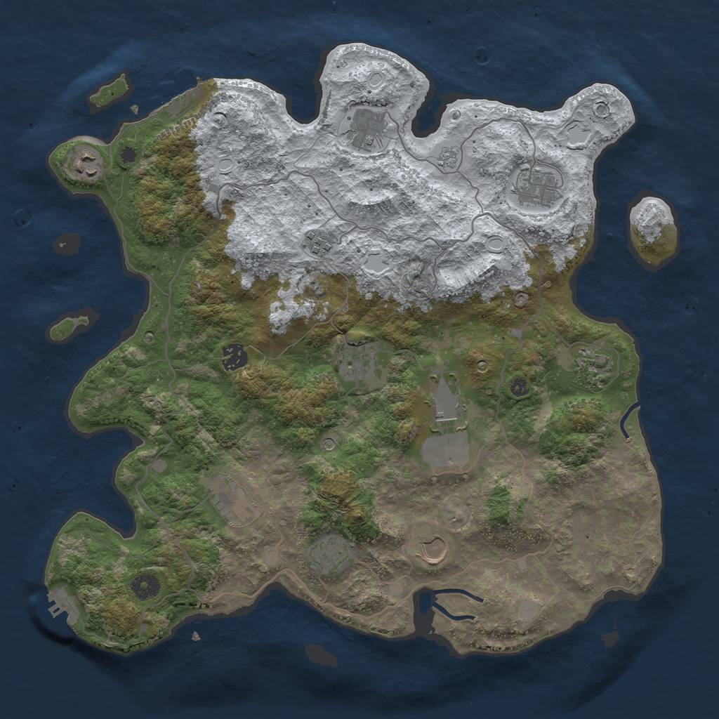 Rust Map: Procedural Map, Size: 4000, Seed: 8875364, 20 Monuments