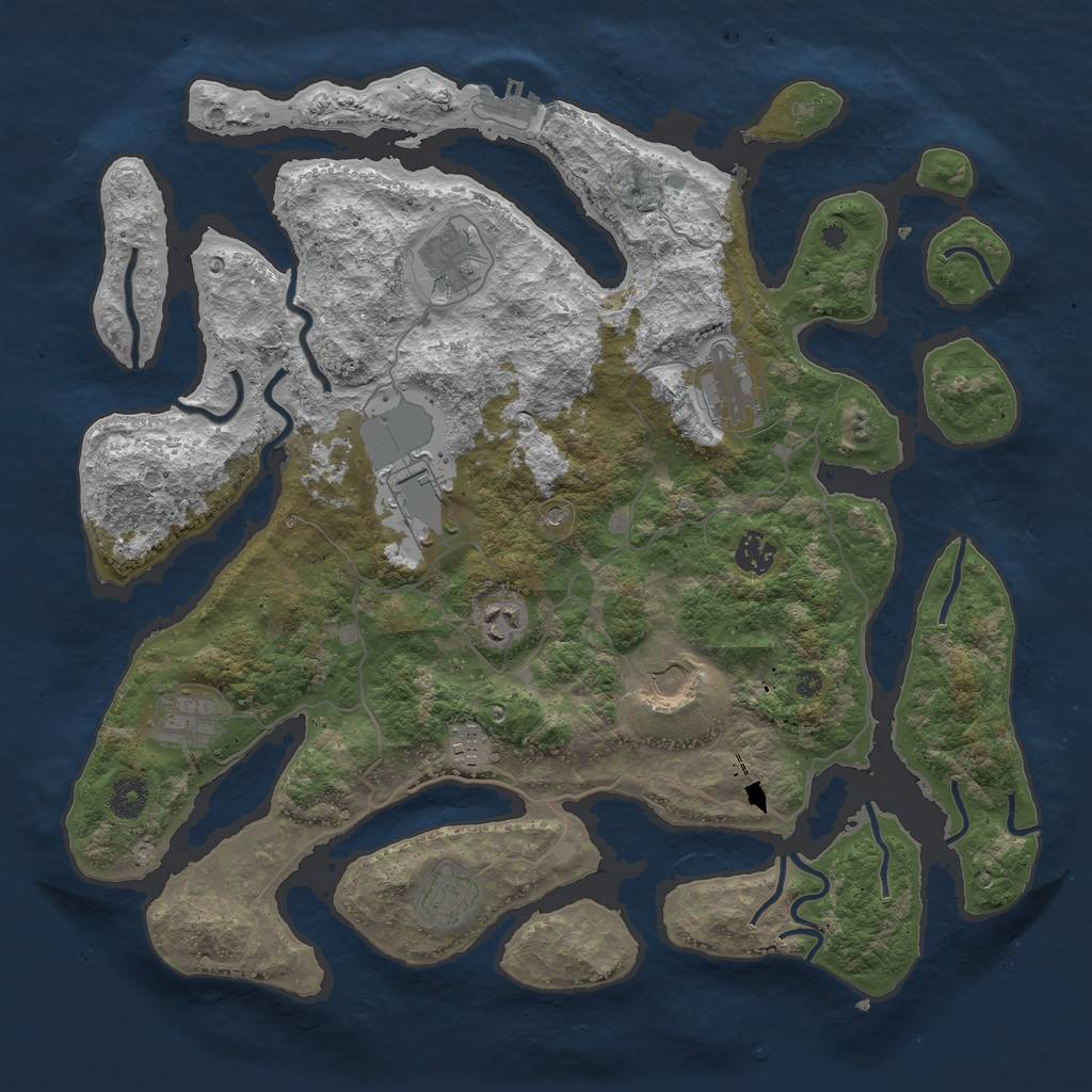 Rust Map: Procedural Map, Size: 4000, Seed: 573413, 13 Monuments