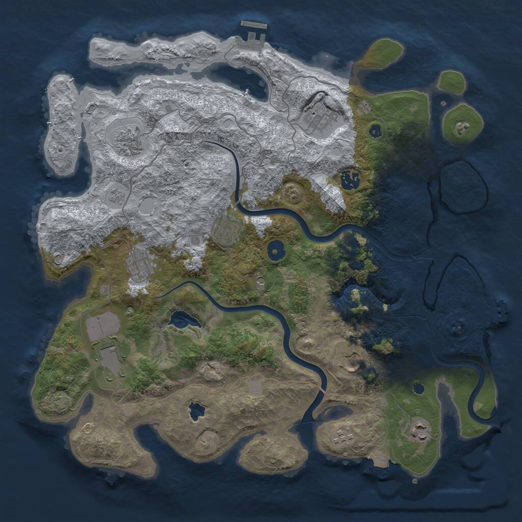 Rust Map: Procedural Map, Size: 4000, Seed: 573413, 15 Monuments