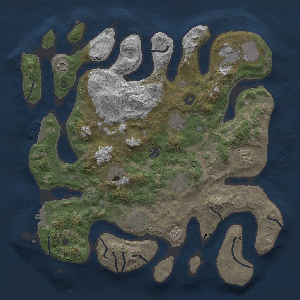 Rust Map: Procedural Map, Size: 4000, Seed: 639259959, 15 Monuments