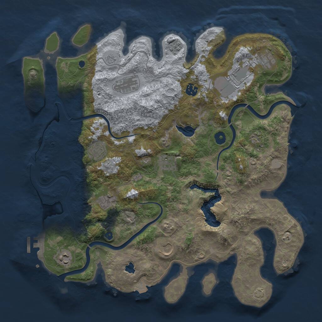 Rust Map: Procedural Map, Size: 4000, Seed: 639259959, 16 Monuments