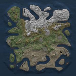 Thumbnail Rust Map: Procedural Map, Size: 4000, Seed: 907715199, 19 Monuments