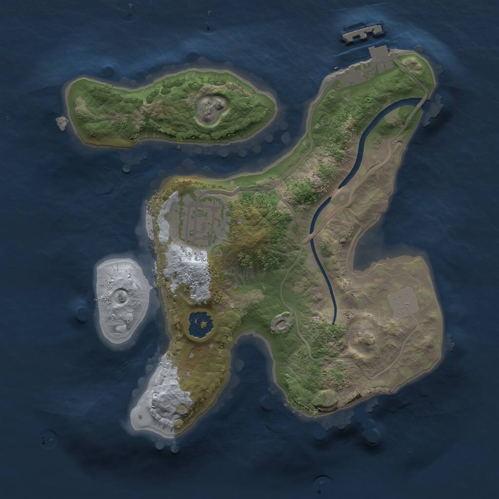 Rust Map: Procedural Map, Size: 1950, Seed: 17777, 3 Monuments