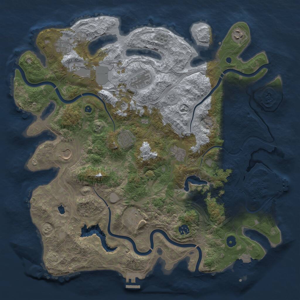 Rust Map: Procedural Map, Size: 4250, Seed: 455192670, 16 Monuments