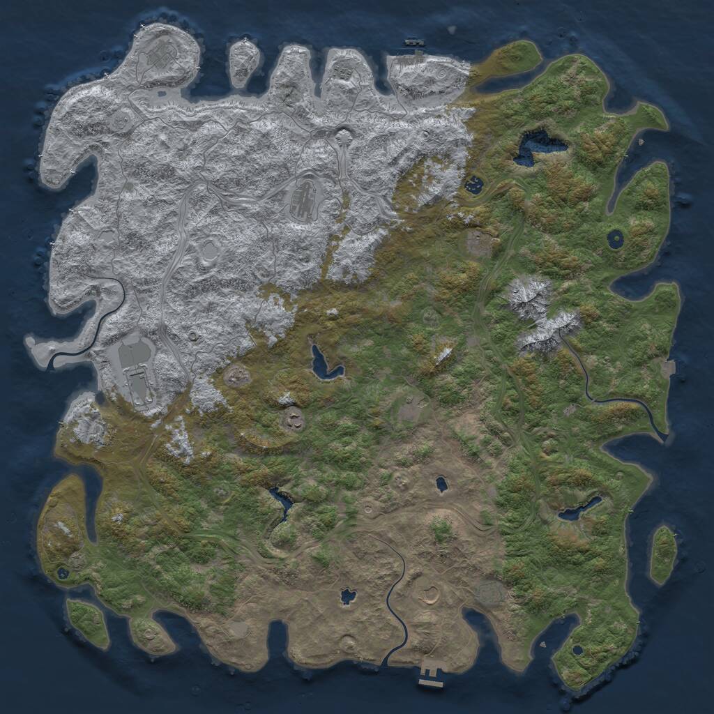 Rust Map: Procedural Map, Size: 6000, Seed: 1002291, 17 Monuments