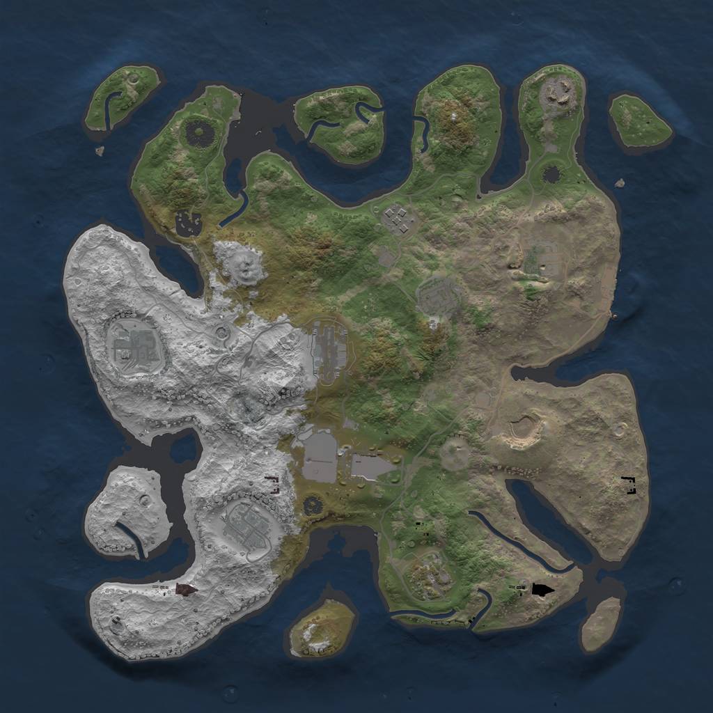 Rust Map: Procedural Map, Size: 3750, Seed: 1614838453, 15 Monuments