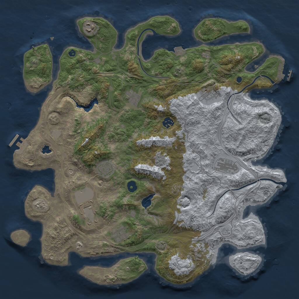 Rust Map: Procedural Map, Size: 4250, Seed: 983340113, 16 Monuments