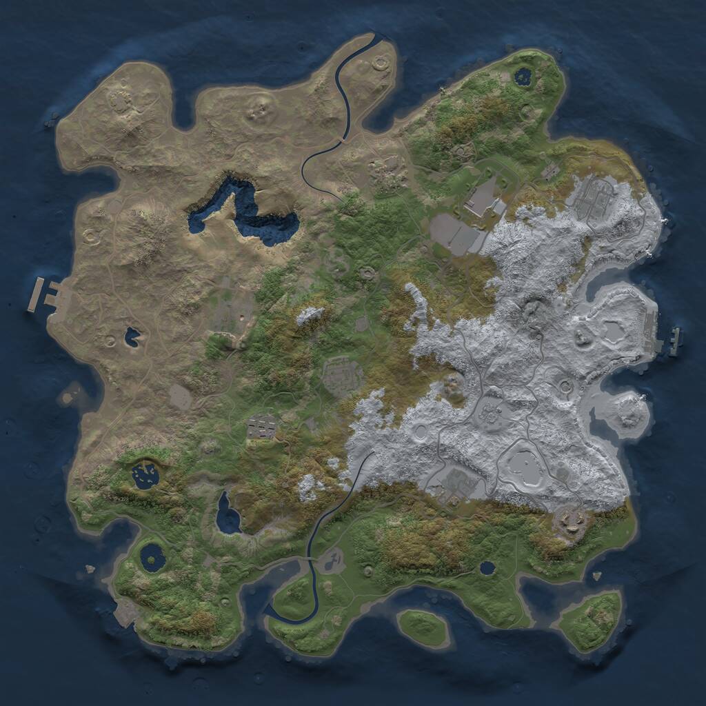 Rust Map: Procedural Map, Size: 4000, Seed: 294852534, 15 Monuments