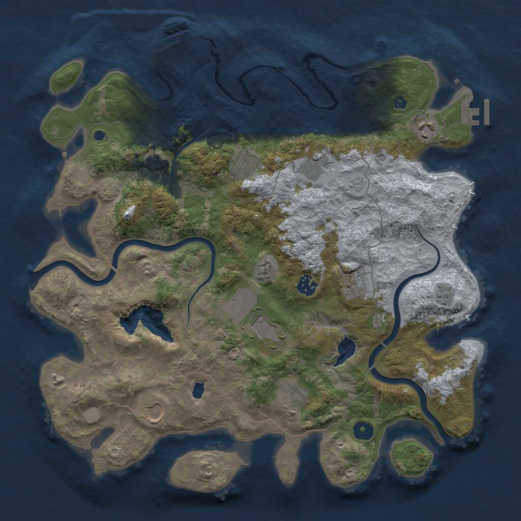 Rust Map: Procedural Map, Size: 4000, Seed: 285253843, 15 Monuments