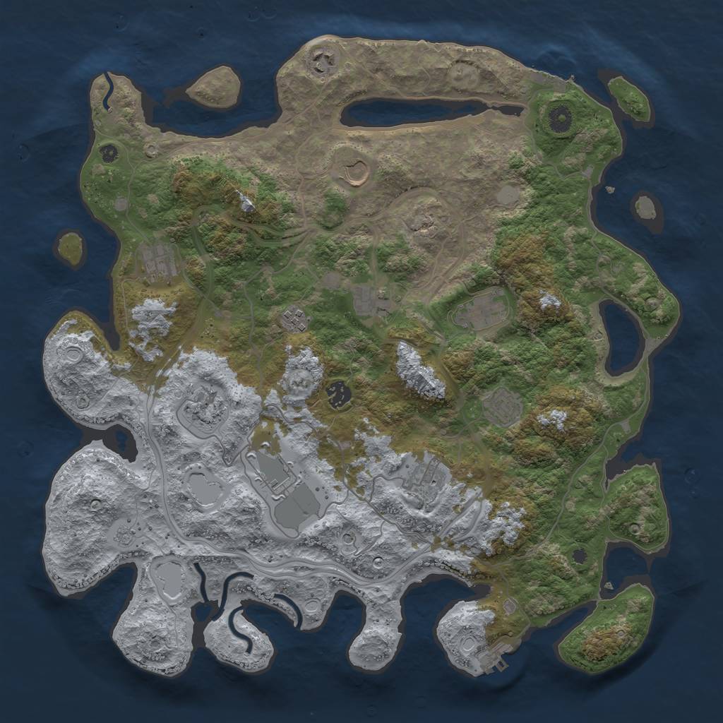 Rust Map: Procedural Map, Size: 4250, Seed: 863716230, 20 Monuments