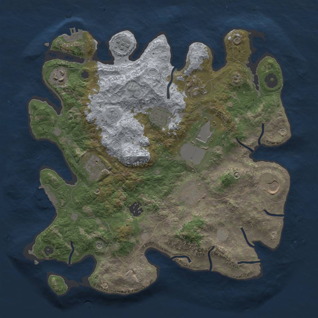 Rust Map: Procedural Map, Size: 3500, Seed: 99466153, 18 Monuments