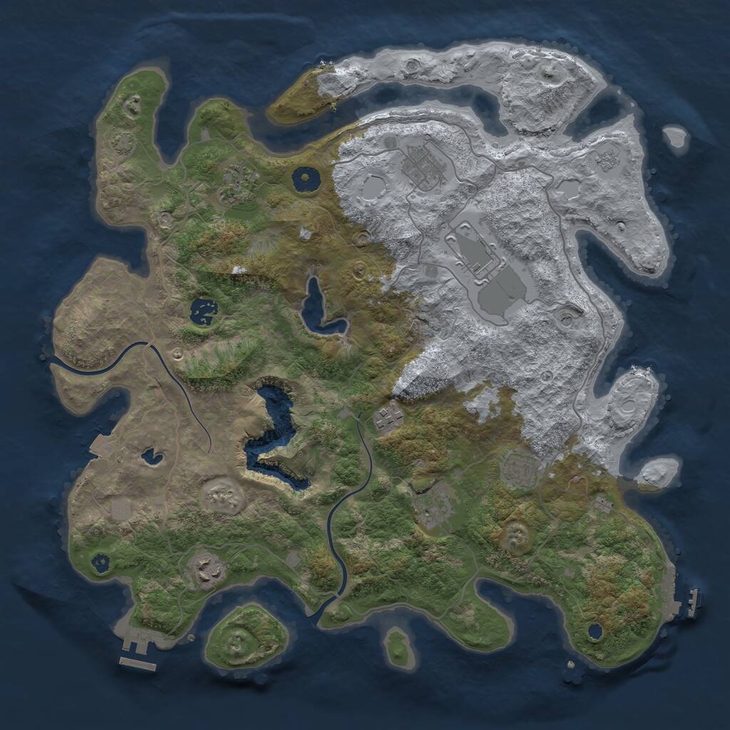 Rust Map: Procedural Map, Size: 4000, Seed: 78523, 14 Monuments