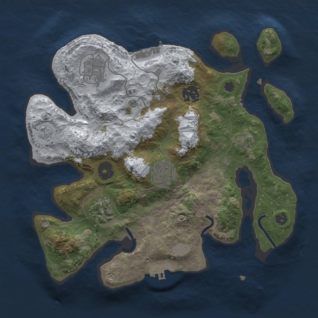 Rust Map: Procedural Map, Size: 2800, Seed: 691927, 13 Monuments