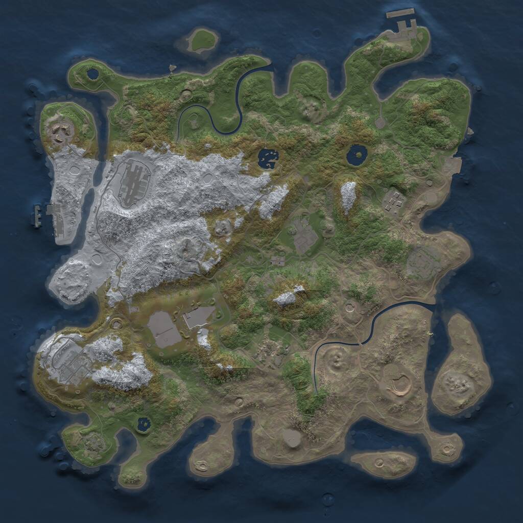 Rust Map: Procedural Map, Size: 3750, Seed: 196485633, 15 Monuments