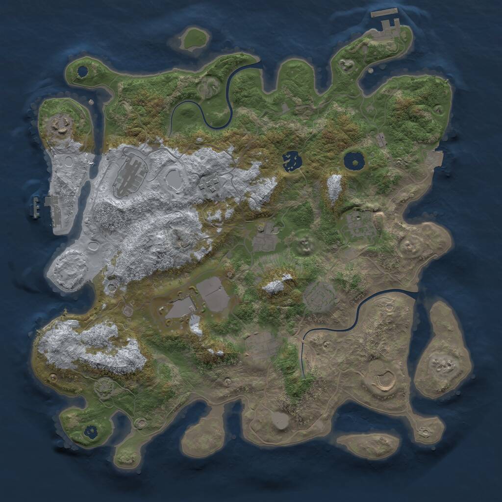 Rust Map: Procedural Map, Size: 3750, Seed: 196485633, 15 Monuments