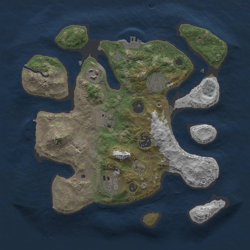 Rust Map: Procedural Map, Size: 3000, Seed: 1546580929, 16 Monuments