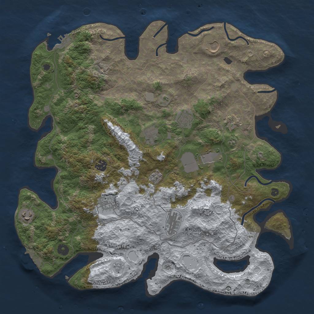 Rust Map: Procedural Map, Size: 4100, Seed: 89497950, 19 Monuments