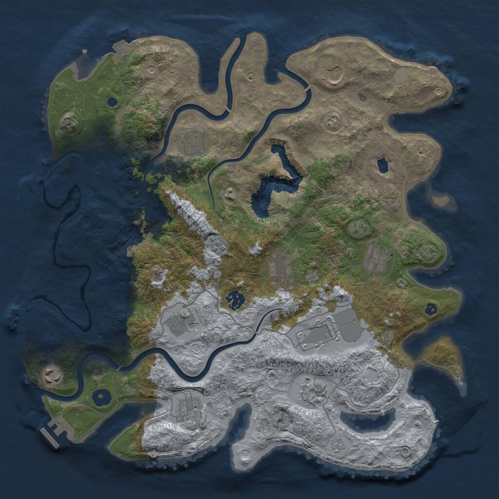 Rust Map: Procedural Map, Size: 4100, Seed: 89497950, 17 Monuments