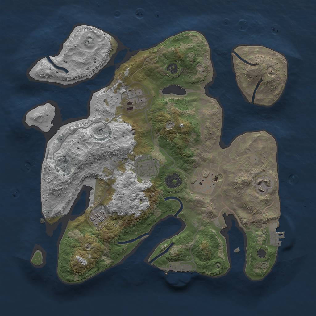 Rust Map: Procedural Map, Size: 3000, Seed: 934, 10 Monuments