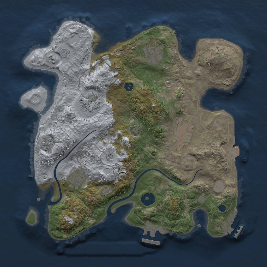 Rust Map: Procedural Map, Size: 3000, Seed: 934, 11 Monuments