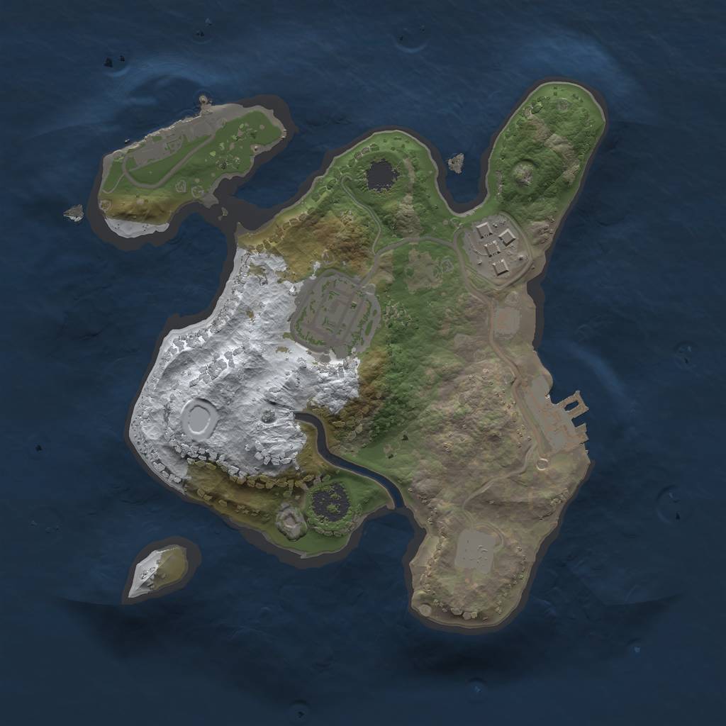 Rust Map: Procedural Map, Size: 2000, Seed: 1178900556, 9 Monuments