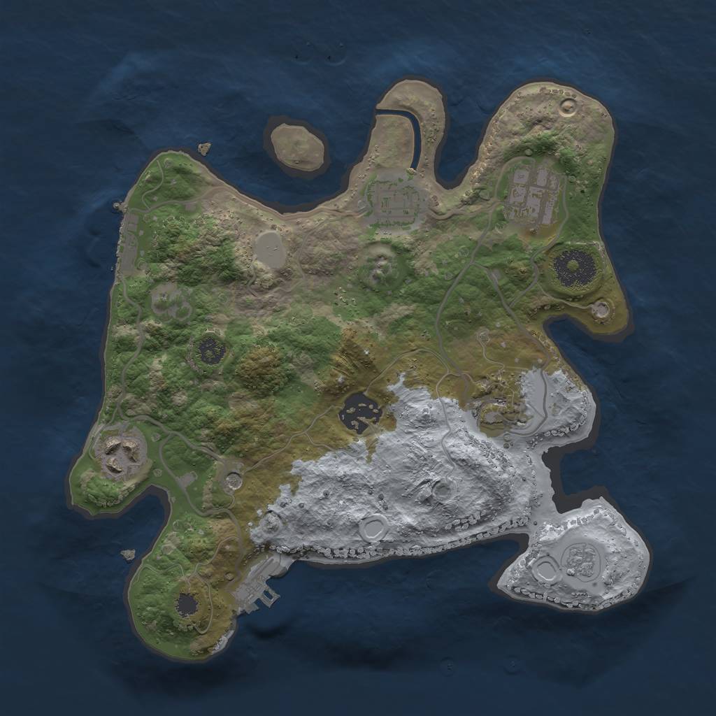 Rust Map: Procedural Map, Size: 2700, Seed: 975994488, 14 Monuments