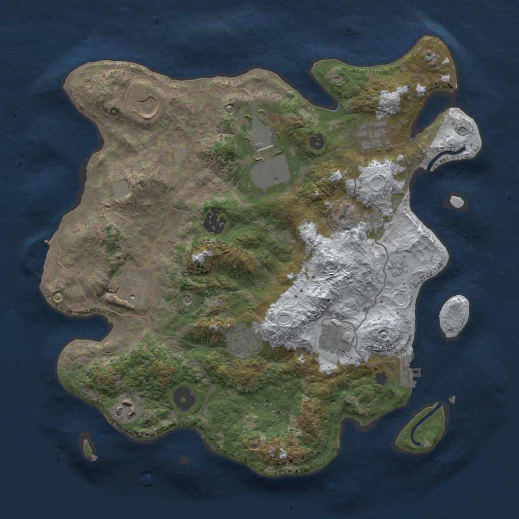 Rust Map: Procedural Map, Size: 3500, Seed: 29580, 17 Monuments