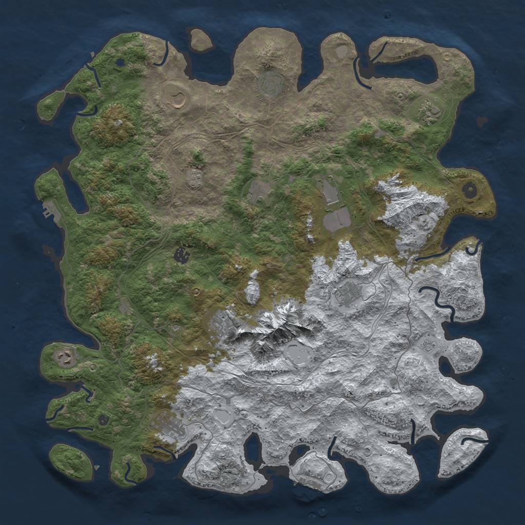 Rust Map: Procedural Map, Size: 5000, Seed: 619839816, 20 Monuments