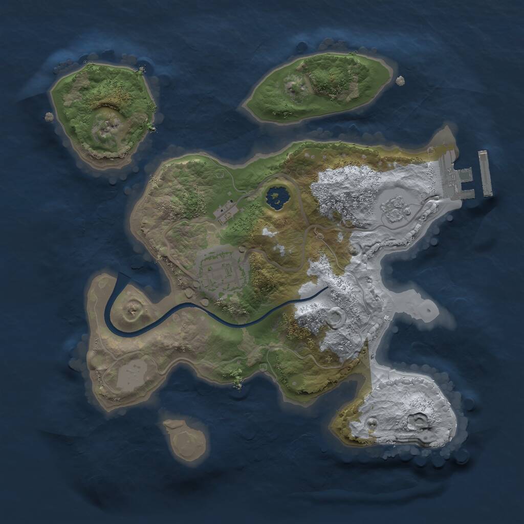 Rust Map: Procedural Map, Size: 2300, Seed: 739317446, 4 Monuments