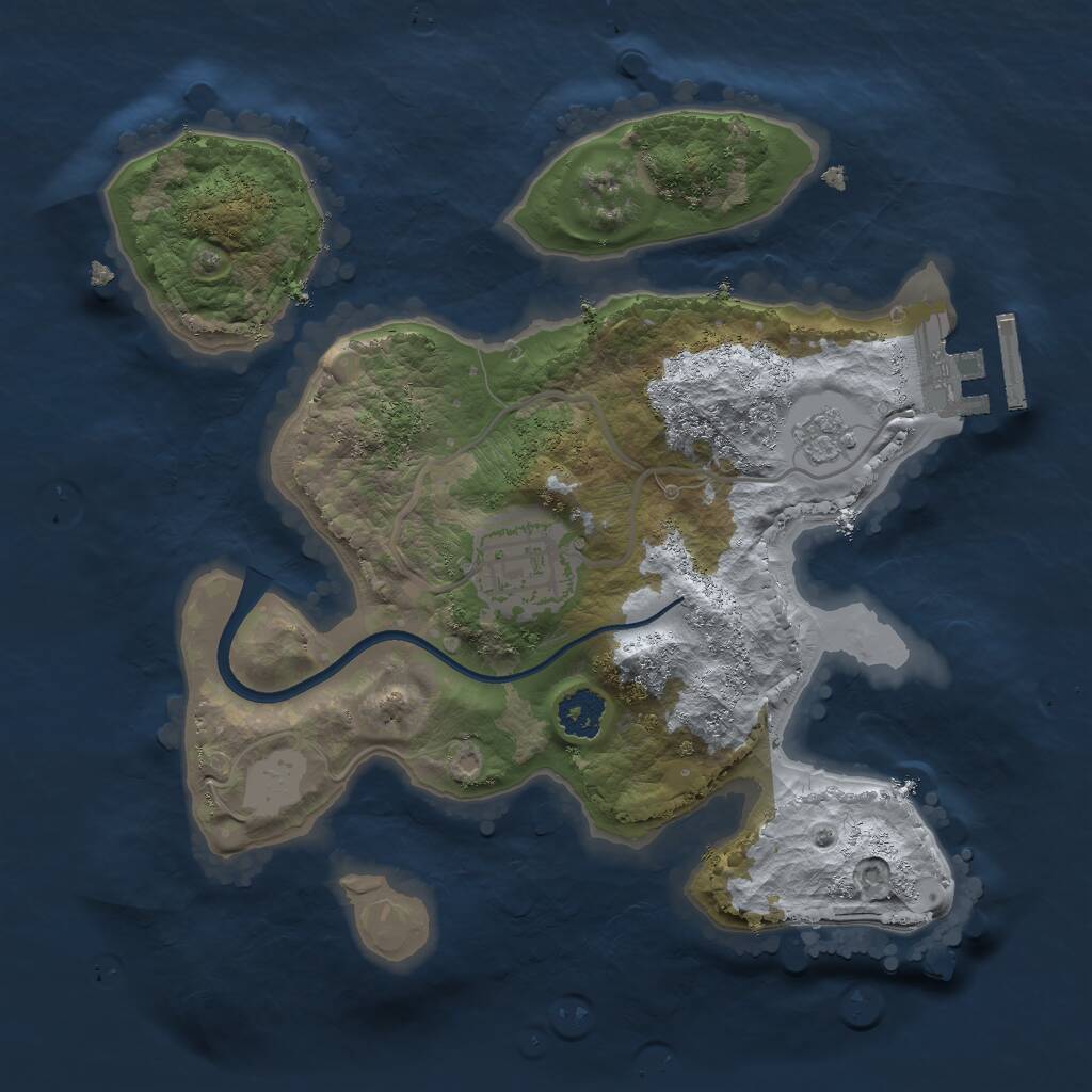 Rust Map: Procedural Map, Size: 2300, Seed: 739317446, 4 Monuments