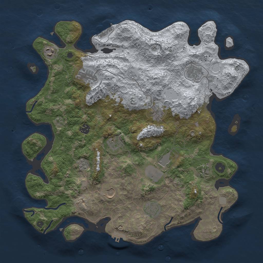 Rust Map: Procedural Map, Size: 3956, Seed: 13825, 20 Monuments