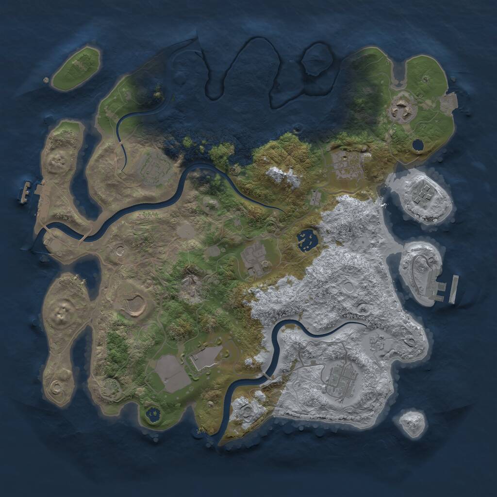 Rust Map: Procedural Map, Size: 3500, Seed: 557937, 15 Monuments