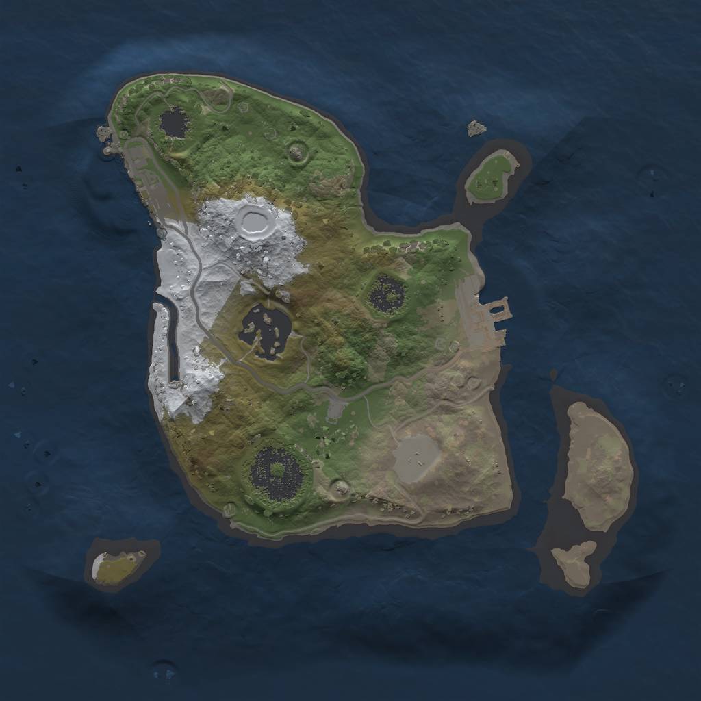 Rust Map: Procedural Map, Size: 2000, Seed: 1920379774, 8 Monuments