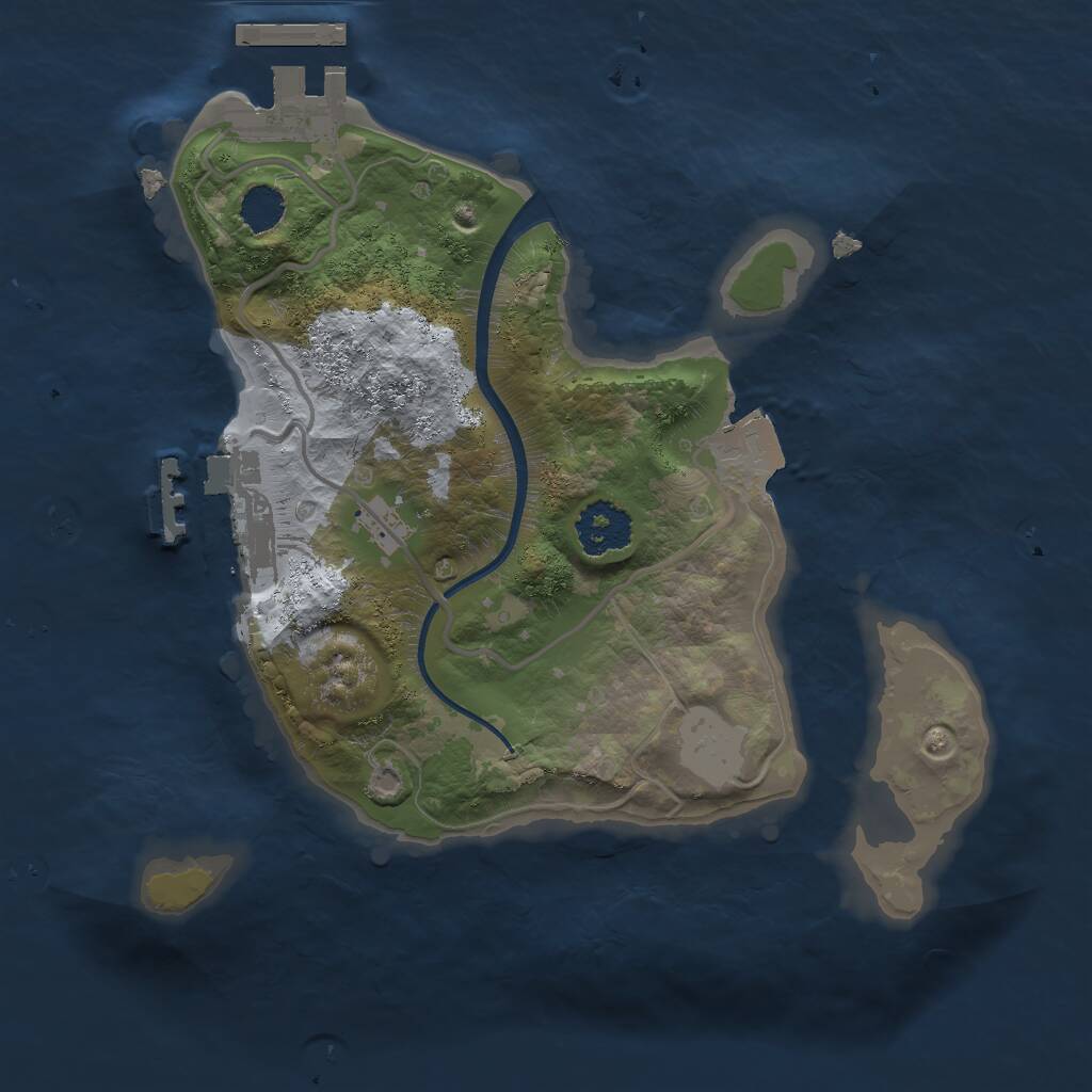 Rust Map: Procedural Map, Size: 2000, Seed: 1920379774, 3 Monuments