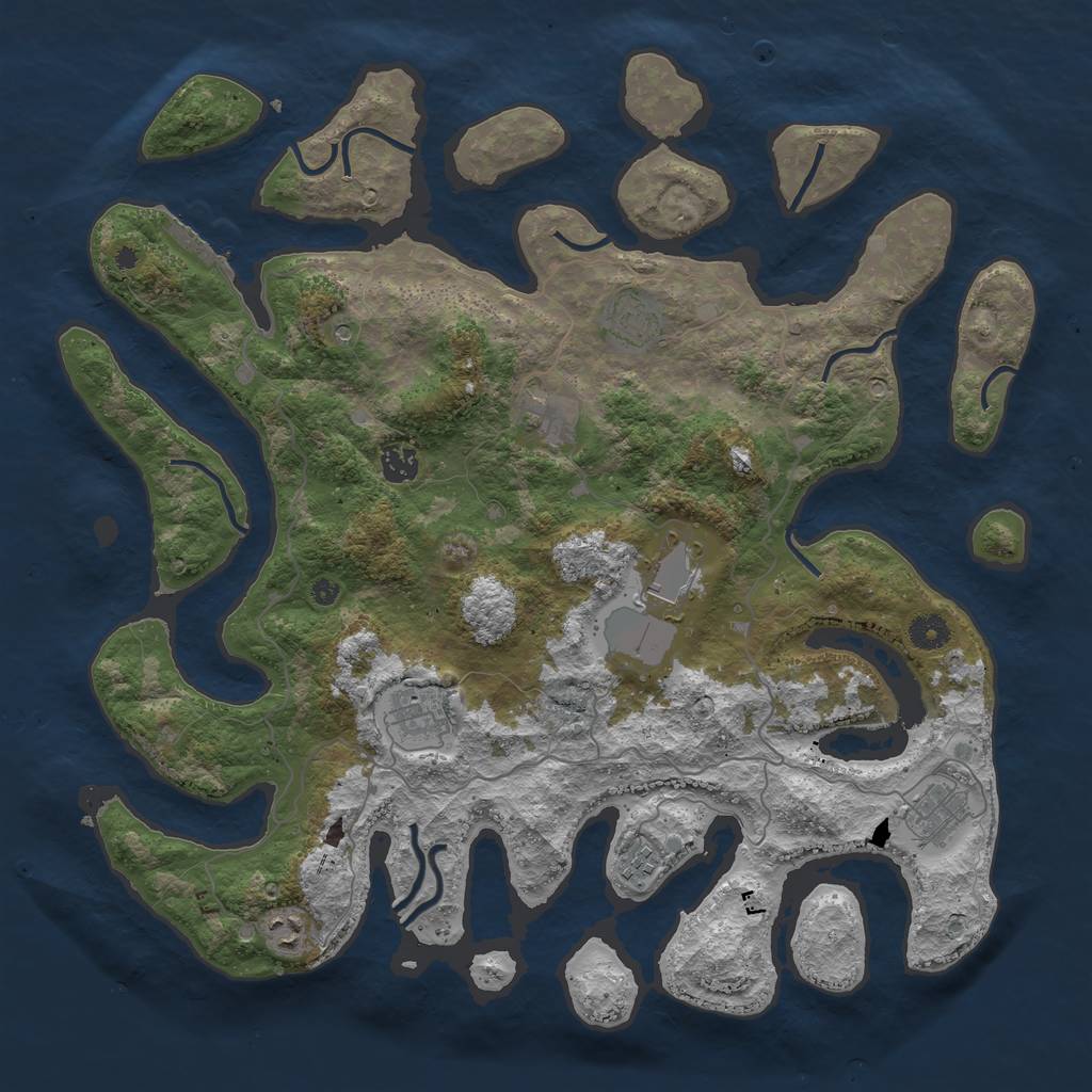 Rust Map: Procedural Map, Size: 4250, Seed: 13897, 12 Monuments