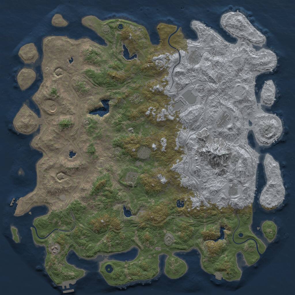 Rust Map: Procedural Map, Size: 5500, Seed: 68, 17 Monuments